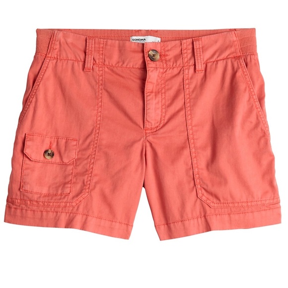 🎉HP🎉 Women’s Sonoma Comfort Waist 5” Utility Shorts in Light Gray - Picture 3 of 4